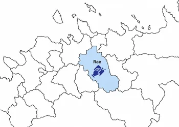 The county diagram, where Rae Parish is light blue and marked with the icon of a hand with a sponge, the gate codes of warehouses in Rae Parish are written on the route sheet of each crew.